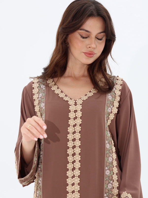 Dahab Kaftan in Brown
