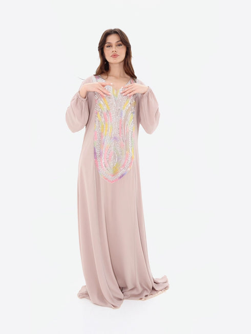 Fairouz Kaftan in Nude
