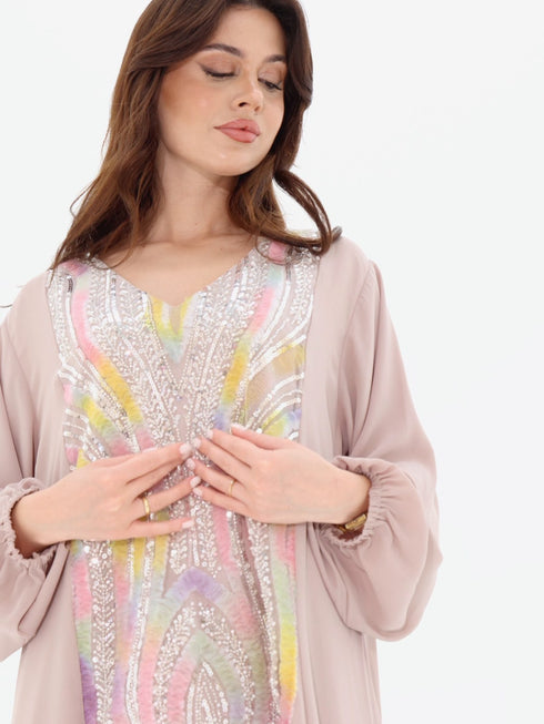 Fairouz Kaftan in Nude