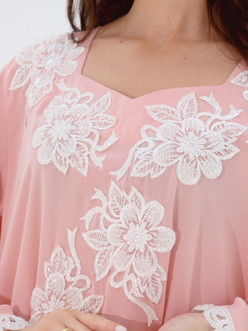 Farah Kaftan in Rose Pink