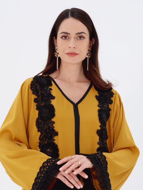 Malika Kaftan in Mustard
