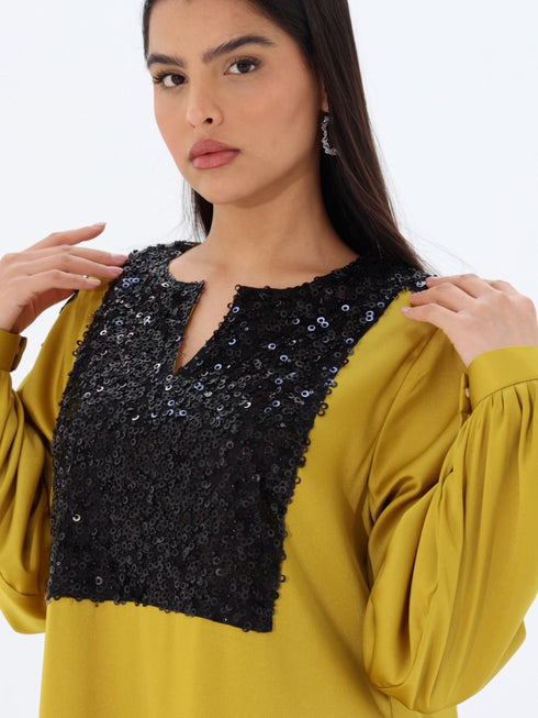 Najma Kaftan in Mustard