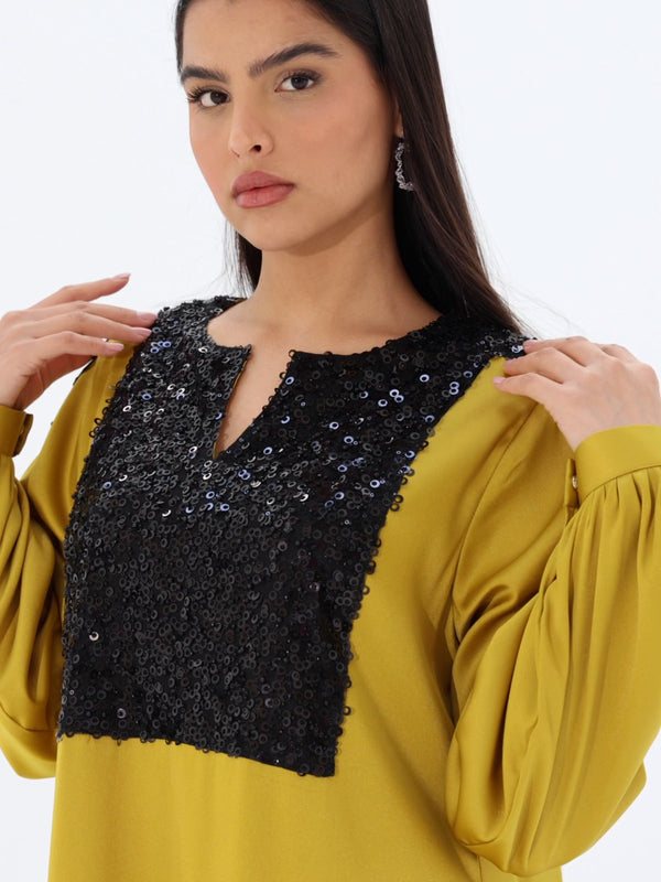 Najma Kaftan in Mustard