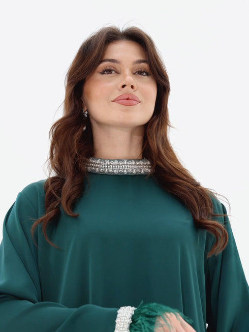 Reesha Kaftan in Emerald Green